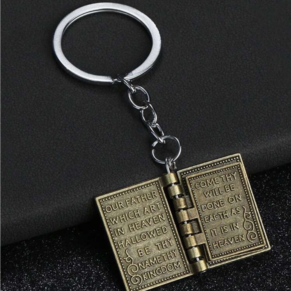 Vintage Gold Our Father Bible Bag Charm New